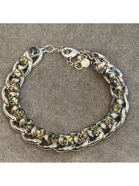 MARKS & Spencer silvertone crystal rhinestone chain bracelet